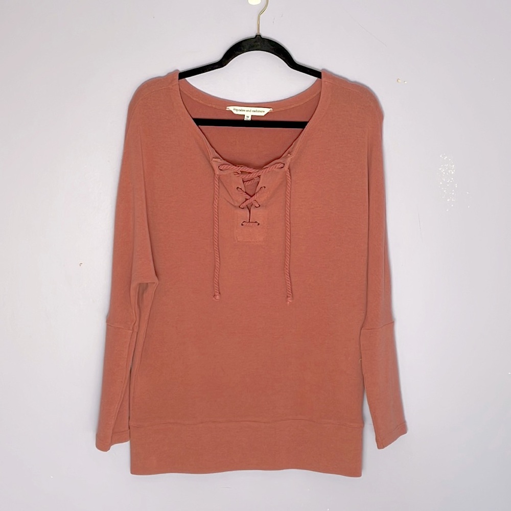 Cupcakes and cashmere Blush rose colored slouchy sweater